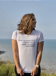 Camiseta Babylook Feminina #vaitata Canal da Mancha - Cor Branca