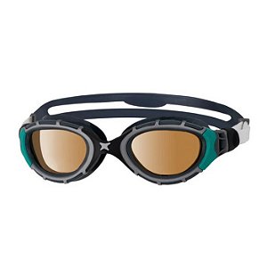 Oculos de Natacao Zoggs Predator Flex Lente Polarizada Ultra Bronze - Cinza, Preto e Verde