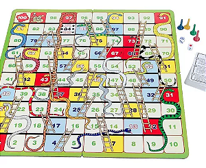 Jogo Tradicional Cobras e Escadas Gigante - CELL Brinquedos Educativos ®