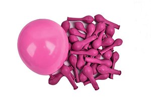 Balão Redondo Liso N°9 C/50 Unidades - Fucsia