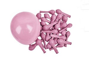 Balão Redondo Liso N°9  C/50 Unidades - Rosa