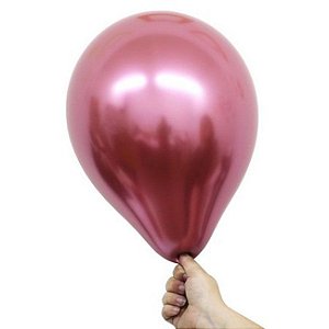 BALÃO METALIZADO 9'' POLEGADAS C/25 UNIDADES - PINK