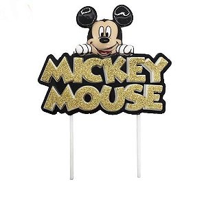 Vela Mickey Mouse Dourado C/ Glitter 1 Unidade