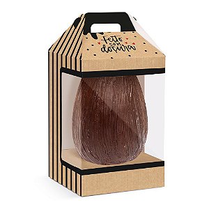 CAIXA MALETA PARA OVO DE PÁSCOA COM VISOR 500G 1 UNIDADE