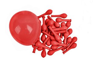 Balão Redondo Liso N°9 C/50 Unidades - Vermelho