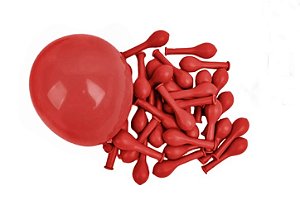 Balão Redondo Liso N°9  C/50 Unidades - Vermelho Paixão