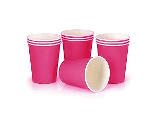 COPO DE PAPEL PINK 330ML COM 8 UNIDADES