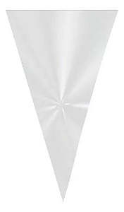 Saquinho Plástico Incolor Cone/trufa 18x30cm C/20 Unidades