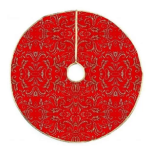 Saia P/ Árvore Vermelho Folhas 100cm - Decoração Natalina