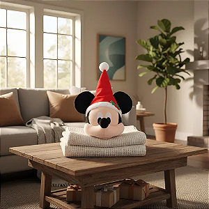 Pelúcia Enfeitada Cabeça Do Mickey C/ Gorro 20cm - 1 Unid