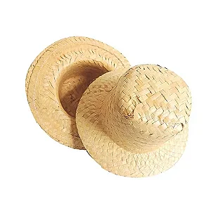 MINI CHAPÉU DE PALHA BONECA FESTA JUNINA/JULINA 30 UNIDADES