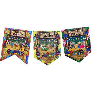 Painel Decorativo Junino Arraiá 30x41cm - C/3 Unidades