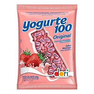 Bala Yogurte 100 Morango 600g - DORI