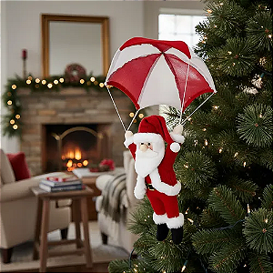 Enfeite Natalino Papai Noel Paraquedista 65cm - Unid
