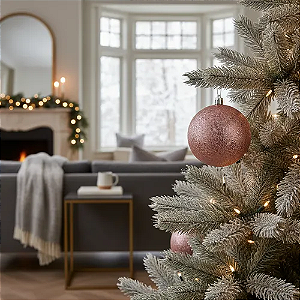 Bola De Natal Cobre 8cm C/6 Unid - Decoração