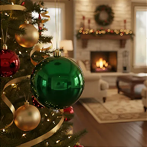 Bolas De Natal Pérolada Jade 12cm C/4 Unid - Decoração