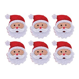 Enfeite Prendedor Natal Papai Noel 4,5cm C/6 Unid Decoração