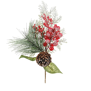 Galhos Decorativos Medio Vermelho 38cm - Unid