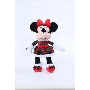 Pelucia Minnie Roupa Xadrez Vermelho/ Verde 45cm - Decoração