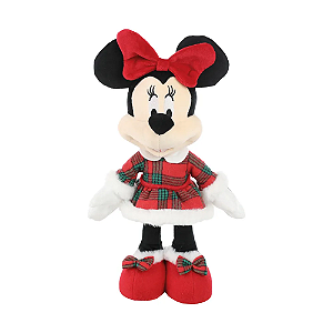 Pelucia Minnie Roupa Xadrez Vermelho Disney Natal 78cm - Un