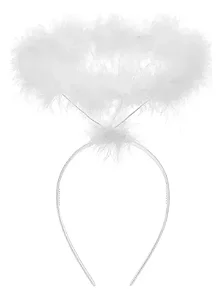 Tiara De Anjo Branca Acessório Carnaval - Unid