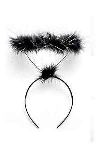 Tiara De Anjo Preto Acessório Carnaval - Unid