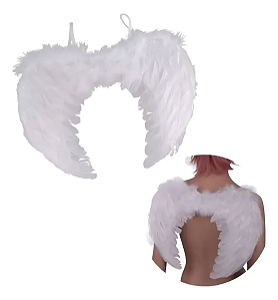 Asa De Anjo Pena Sintetica P/ Carnaval Branca - Unid