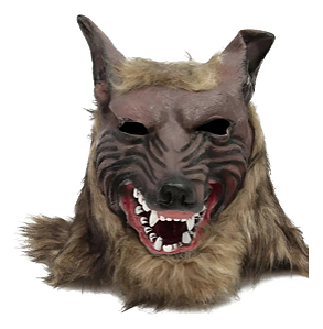 Máscara Lobo Pelúcia Latex Fantasia Festa Carnaval - Unid