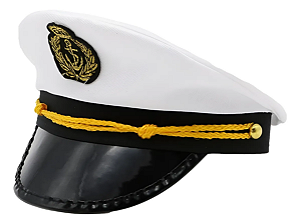 Quepe Marinheiro Fantasia Carnaval Branco - Unid