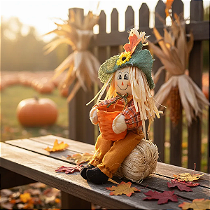 Enfeite Espantalho Sentado C/ Cesto 36cm - Festa Junina - Un