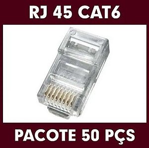 CONECTOR RJ45 CAT6 MACHO PACOTE C/ 50 UN.