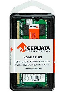 MEMÓRIA NOTEBOOK 8 GB. KEEPDATA DDR3L / 1600 MHZ