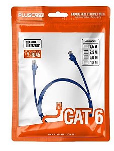 CABO DE REDE 5 MT. PLUS CABLE CAT6 AZUL