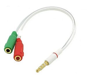 ADAPTADOR DE ÁUDIO P3 MACHO P/ 2 P2 FÊMEA