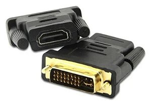 ADAPTADOR DE VÍDEO DVI 24+5 MACHO X HDMI FÊMEA