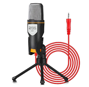 MICROFONE CONDENSADOR KNUP KP-917 P2 C/TRIPÉ