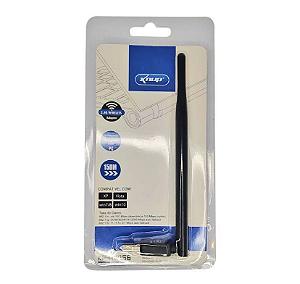 ADAPTADOR WIRELESS KNUP USB 150 MBPS C/ ANTENA