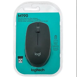 MOUSE SEM FIO LOGITECH M190 CINZA