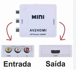 CONVERSOR AV2HDMI 3 RCA FEMEA P/ HDMI FEMEA