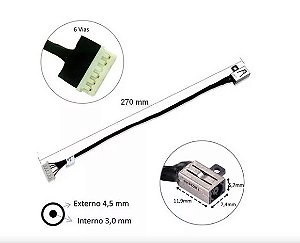 CONECTOR JACK NOTEBOOK DELL 14-7460/15-5000/15-7560 C/CABO