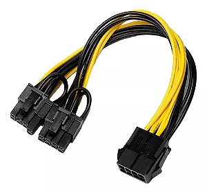 CABO ADAPTADOR DE FONTE 8 PINOS P/ 2 DE 6+2 PINOS