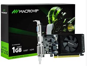 PLACA DE VÍDEO MACROVIP 1 GB GT210 DDR3 PCI-E 64 BIT