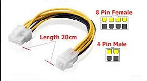 CABO ADAPTADOR DE FONTE 4 PINOS P/ 8 PINOS