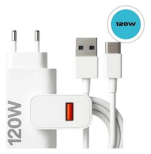 CARREGADOR CELULAR 120W USB C/ CABO USB-C