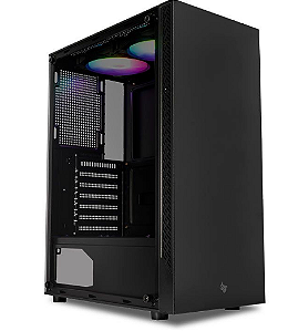 GABINETE HX310 C/ 2 FANS RGB LAT. VIDRO S/ FONTE
