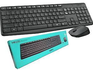 TECLADO + MOUSE SEM FIO LOGITECH MK235