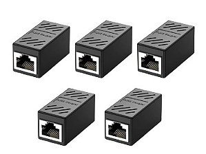 EMENDA CABO DE REDE RJ45 FEMEA CAT6 C/ 5 UN.