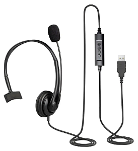 FONE DE OUVIDO C/ MICROFONE P/ CALL CENTER USB