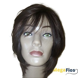 Peruca Lace Cabelo Humano: Castanho Médio - Liso