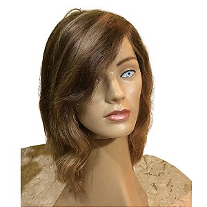 Peruca Lace Cabelo Humano: Louro Mesclado - Liso